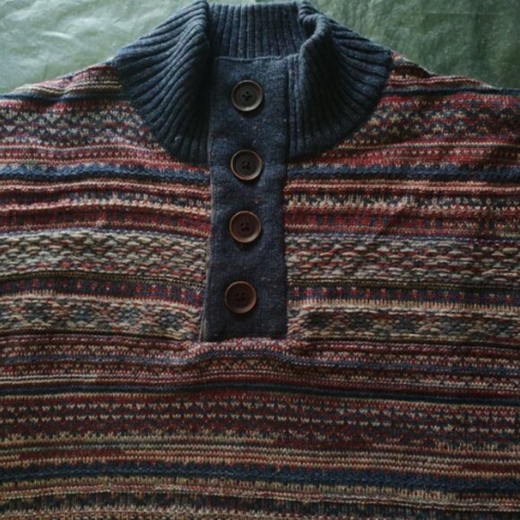 Men's half-open pullover sweater - Picture 1 of 6